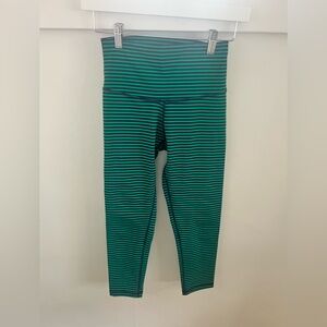Green & Navy Blue DIY Capri Leggings Size Small